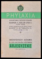 1943 A Phylaxia SzérumtermelÅ‘ Rt. árjegyzéke. 16p. - Non Classificati