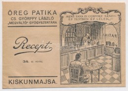 Cca 1930-40 Öreg Patika, Kiskunmajsa,  Receptboríték, Szép állapotban, 9x12cm - Non Classificati