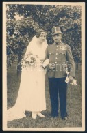 Cca 1915-1920 Katonatiszt Feleségével, Fotólap, 14x9 Cm - Autres & Non Classés