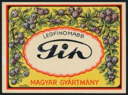 Cca 1920-1930 Legfinomabb Gin Italcímke, 9.5x7 Cm. - Publicidad
