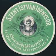 Cca 1930 Szent István Idénysör Italcímke, KÅ‘bányai Polgári SerfÅ‘zÅ‘... - Publicidad