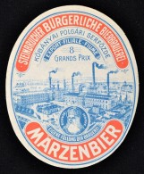 Cca 1910 KÅ‘bányai Polgári SerfÅ‘zde Märzenbier Sörcímke, 9,5x8 Cm - Publicités