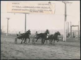 1943 Budapest, A Kerepesi ügetÅ‘ Befutói, Feliratozott Fotó, 17x23 Cm - Altri & Non Classificati