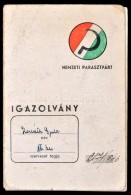 1946 A Nemzeti Parasztpárt Tagsági Igazolványa Tagsági Bélyegekkel - Non Classificati