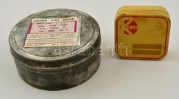 2 Db Régi Fém Doboz (Agfa és Kores), D: 9,5 Cm, 5,5x5,5 Cm - Otros & Sin Clasificación