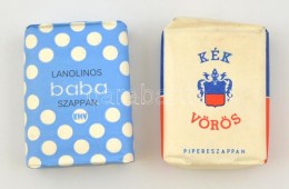 Cca 1970 Eredeti, Bontatlan, Kék-Vörös,és Baba Szappanok / Original Vintage Soaps - Autres & Non Classés