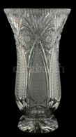 Ólomkristály Váza, Csiszolt, Jelzés Nélkül, Hibátlan, M:25,5 Cm - Glass & Crystal