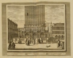 Cca 1715-1750 Domenico Lovisa (1690 K.-1750 K.): Veduta Della Logetta On Piazza Di S. Marco Velencében,... - Prenten & Gravure