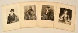 Cca 1864 4 Db Acélmetszet (Cellini, Beaumarchais, Stb.), 28×20 Cm - Prints & Engravings