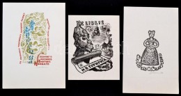3 Jelzett Orosz Ex Libris Fametszet. Linómetszet / 3 Signed Russian Ex Libris, Bookplates. X2, X3. - Andere & Zonder Classificatie