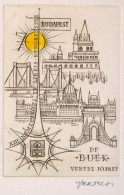 Vertel József (1922-1993): Ex Libris Budapest. Rézkarc, Papír, Jelzett, 7×5 Cm. - Other & Unclassified