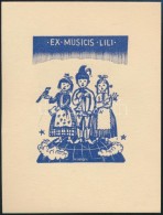 Vadász Endre (1901-1944): Ex Musicis Lili. Fametszet, Papír, Jelzett A Dúcon, 5,5×4 Cm - Altri & Non Classificati