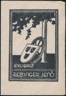 1935 Radványi Román Károly (1900-1957): Ex Libris Reisinger JenÅ‘. Linó, Papír,... - Andere & Zonder Classificatie