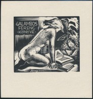 Menyhárt József (1901-1976): Erotikus Ex Libris Galambos Ferenc. Fametszet, Papír, Jelzett A... - Altri & Non Classificati