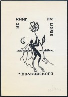 Klein Ervin: Ex Libris. Lucifer. Fametszet, Jelzett. / Devil Bookplate Wood-engraving, Signed 11x15 Cm - Altri & Non Classificati