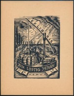 Jaro Beran (1892-1962): Ex Libris, Dr. Lustig István. Fametszet, Papír, Jelzett A Dúcon,... - Altri & Non Classificati