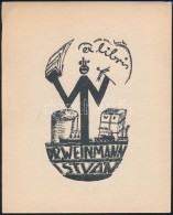 Bartos László (1902-1943): Ex Libris Weinmann István. Fametszet, Papír, Jelzett A... - Altri & Non Classificati