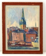 Jelzés Nélkül: Stockholm, Akvarell, Papír, üvegezett Fa Keretben, 46×34 Cm - Otros & Sin Clasificación