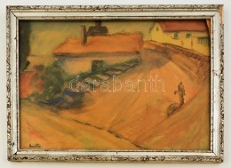 Kmetty Jelzéssel: Utca Részlet. Akvarell, Papír, üvegezett Keretben, 23×33 Cm - Altri & Non Classificati