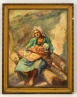 Glatz Jelzéssel:  PihenÅ‘ Anya. Akvarell, Papír, üvegezett Keretben, 40×30 Cm - Andere & Zonder Classificatie