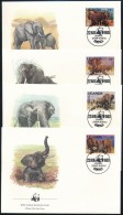 1983 WWF: Afrikai Elefánt Sor Mi 361 A-364 A 4 Db FDC-n - Sonstige & Ohne Zuordnung