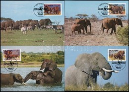 1983 WWF: Afrikai Elefánt Sor Mi 361 A-364 A 4 Db CM-en - Sonstige & Ohne Zuordnung