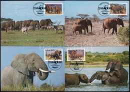 1983 WWF: Afrikai Elefánt Sor Mi 361 A-364 A 4 Db CM-en - Sonstige & Ohne Zuordnung