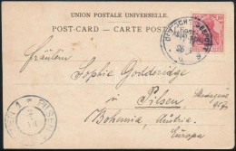 1902 Képeslap Német Hajópostával 'DEUTSCHES SEEPOST OSTASIATISCHE LINIE' - Pilsen - Altri & Non Classificati