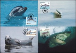 1990 WWF Tengeri állatok 4 Db CM-en Mi 497-500 - Andere & Zonder Classificatie