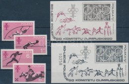 ** 1979 60 éves A Lengyel Olimpiai Bizottság Sor Mi 2612-2615 + Sima és Feketenyomat Blokk Mi... - Sonstige & Ohne Zuordnung
