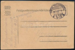 1917 Tábori Posta LevelezÅ‘lap 'K.u.k. Feldjägerbataillon No.28. Post' + 'TP 433 A' - Otros & Sin Clasificación