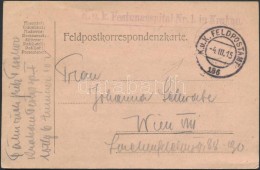 1915 Tábori Posta LevelezÅ‘lap 'K.u.k. Festungsspital Nr.1. In Krakau' + 'FP 186' - Otros & Sin Clasificación