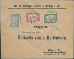 1918. Jul. 8. Légi Levél Bécsbe 1K50f RepülÅ‘ Posta Bélyeggel és 1.80K... - Andere & Zonder Classificatie