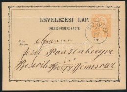1874 Díjjegyes LevelezÅ‘lap / PS-card 'BOZOVICS' - Temesvár - Altri & Non Classificati