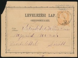 1874 2kr Díjjegyes LevelezÅ‘lap 'GYÖMÖRÅ / GYÅR. M.' (bal FelsÅ‘ Sarok Leszakadva) - Autres & Non Classés