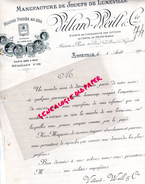 54 - LUNEVILLE- LETTRE VILLARD WEILL - MANUFACTURE JOUETS DE LUNEVILLE- JOUET- PARIS -20 RUE NAZARETH- 1904 - Ambachten