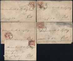 5 Db Piszkos, Foltos Levél 1867 5 Kr Bérmentesítéssel - Otros & Sin Clasificación