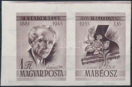 ** 1955 Bélyegnap (28.) - Bartók Vágott Bélyeg Jobb Oldali Szelvénnyel (10.000) - Altri & Non Classificati