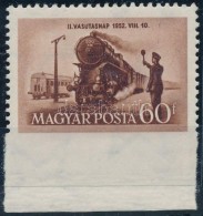 ** 1952 Vasutasnap 60f ívszéli, Alul Fogazás Nélkül - Altri & Non Classificati