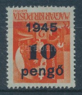 ** 1945 KisegítÅ‘ Bélyegek (IV.) 10P/2f Fordított Felülnyomással (25.000) - Altri & Non Classificati