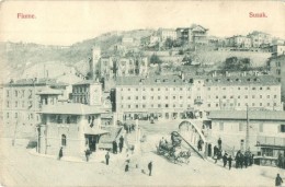 ** T2 Fiume, Rijeka, Susak, Sussak; Utcakép Híddal, üzletek / Street View With Bridge, Shops - Non Classificati