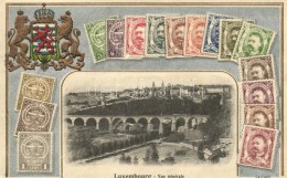 T2/T3 Luxembourg, Vue Generale; H. Guggenheim & Co. / Set Of Stamps Emb. Litho - Non Classificati