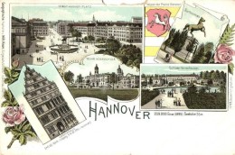 ** T4 Hannover, Leibnizhaus, Schloss Herrenhausen, Sachsenross, Techn. Hochschule, Wappen, Ernst-August-Platz /... - Non Classificati