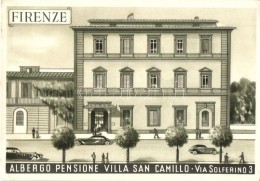 ** T2/T3 Firenze, Via Solferino 3. Albergo Pensione Villa San Camillo / Hotel And Pension, Villa, Automobiles (EK) - Non Classificati