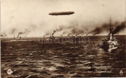 ** T1/T2 Deutsches Geschwader Vor Helgoland / German Navy, Squadron By Helgoland, Zeppelin Airship - Non Classificati