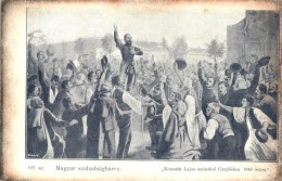 ** T2/T3 Magyar Szabadságharc, Kossuth Lajos Szónokol Cegléden 1848 Å‘szén / Hungarian... - Non Classés