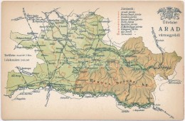 ** T2 Arad Vármegye Térképe; Kiadja Károlyi Gy. / Map Of Arad County - Non Classificati