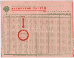 1934. 'Szerencse Naptár' Magyar Királyi Osztálysorsjáték Reklámja - Non Classificati