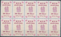 1993-1994. 'HTO (Háztartási TüzelÅ‘olaj) Utalvány - 20 Liter' Tízes Tömbben... - Non Classificati