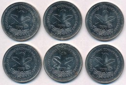 Kanada 1978. 'Calgary Stampede Dollar' 6db Fém Bárca T:2 
Canada 1980-1986. 'Calgary Stampede Dollar'... - Non Classificati